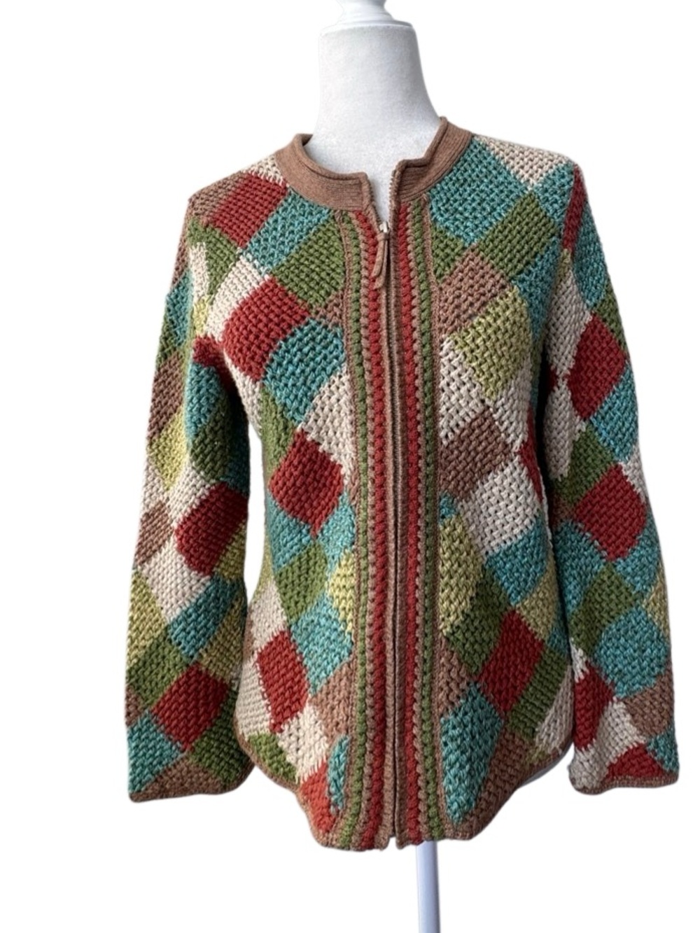 NorthStyle Cardigan 100% Cotton Earth Tones Classic Minimalist SZ L